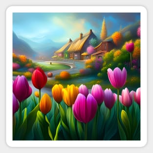 Fairy Tulips Village Sticker